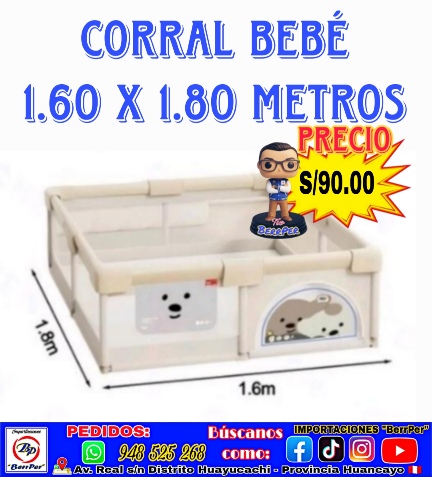 CORRAL BEBE 1.60 X 1.80 METROS (CHEN MALLA)