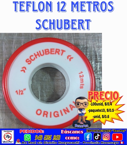TEFLON 12 METROS SCHUBERT (Original) 1/2"
