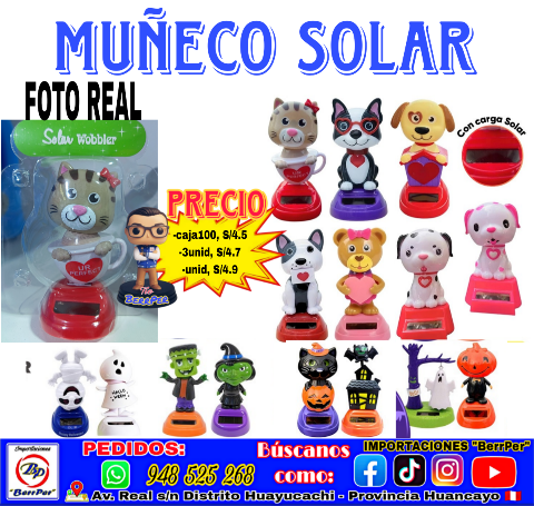 MUÑECO SOLAR wobbler (adorno tablero vehículo)