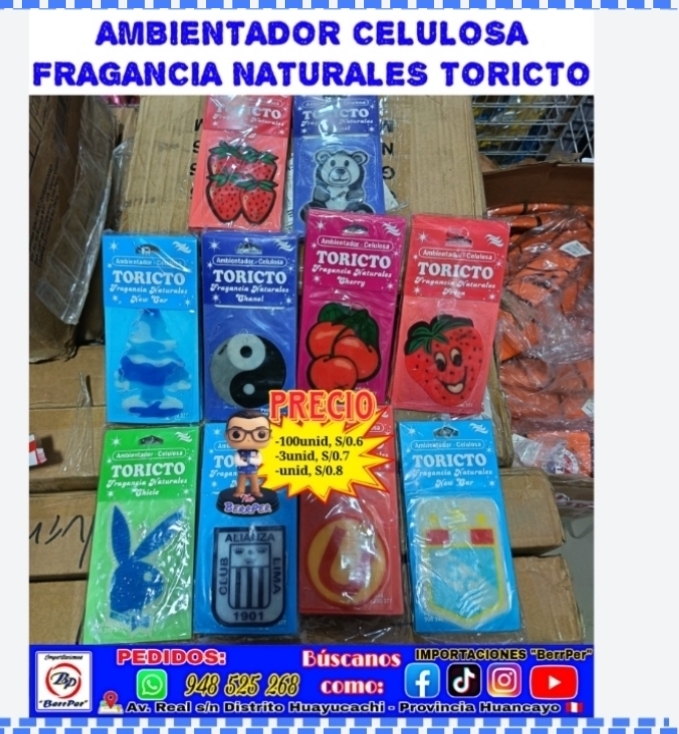 AMBIENTADOR AROMATIZADOR CELULOSA FRAGANCIA NATURALES TORICTO -SILINOR