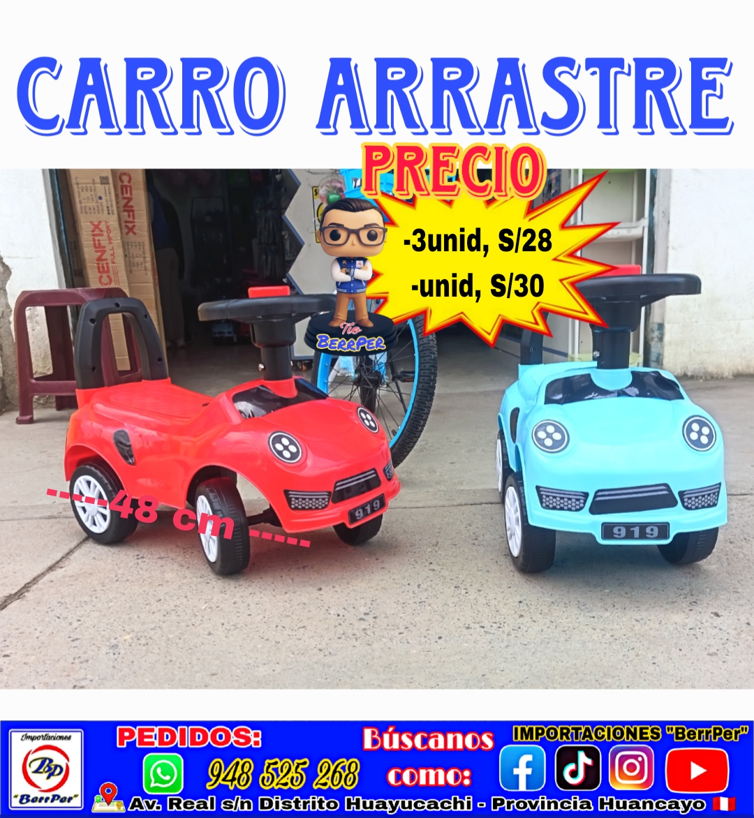 CARRO Arrastre (celeste y rojo)