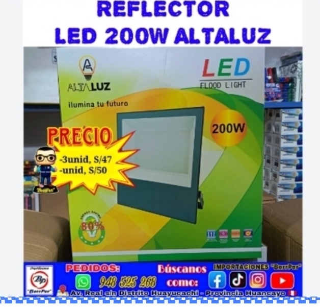 REFLECTOR 200w LED ALTALUZ (corriente)