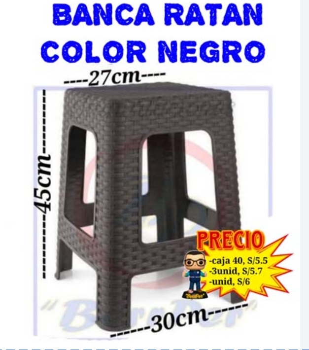 BANCA RATAN COLOR NEGRO