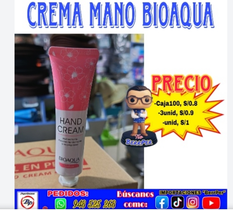 CREMA MANO BIOAQUA (hand cream, humectante)