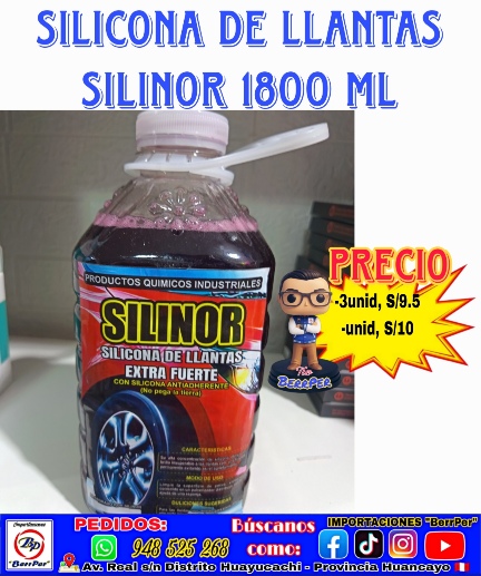 SILICONA DE LLANTAS SILINOR 1800 ml (extra fuerte)