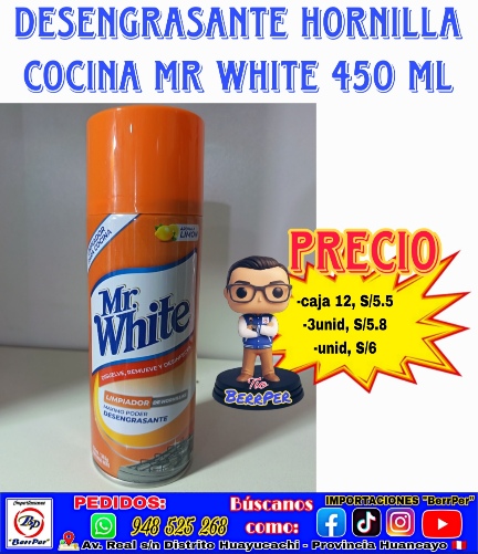 DESENGRASANTE HORNILLA COCINA MR WHITE 45O ML (limpiador máximo poder)